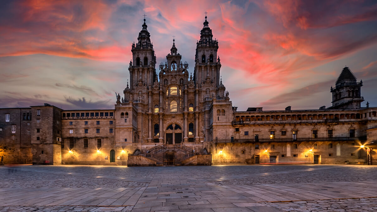 Catedral De Santiago de Compostela al atardecer